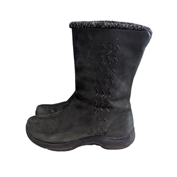 Dansko Black Leather Insulated Embroidered Winter Boot Size 37 - Picture 1 of 7